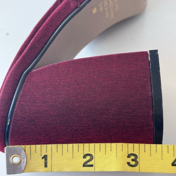 vintage 90s Y2K bp red shiny metallic platform slip on sandals Size 8 * FLAWS - Picture 12 of 13